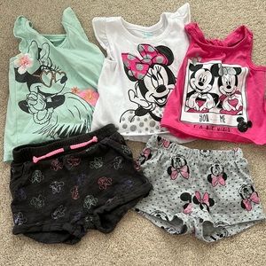 Disney Baby girl 12 month outfits shorts and tops
